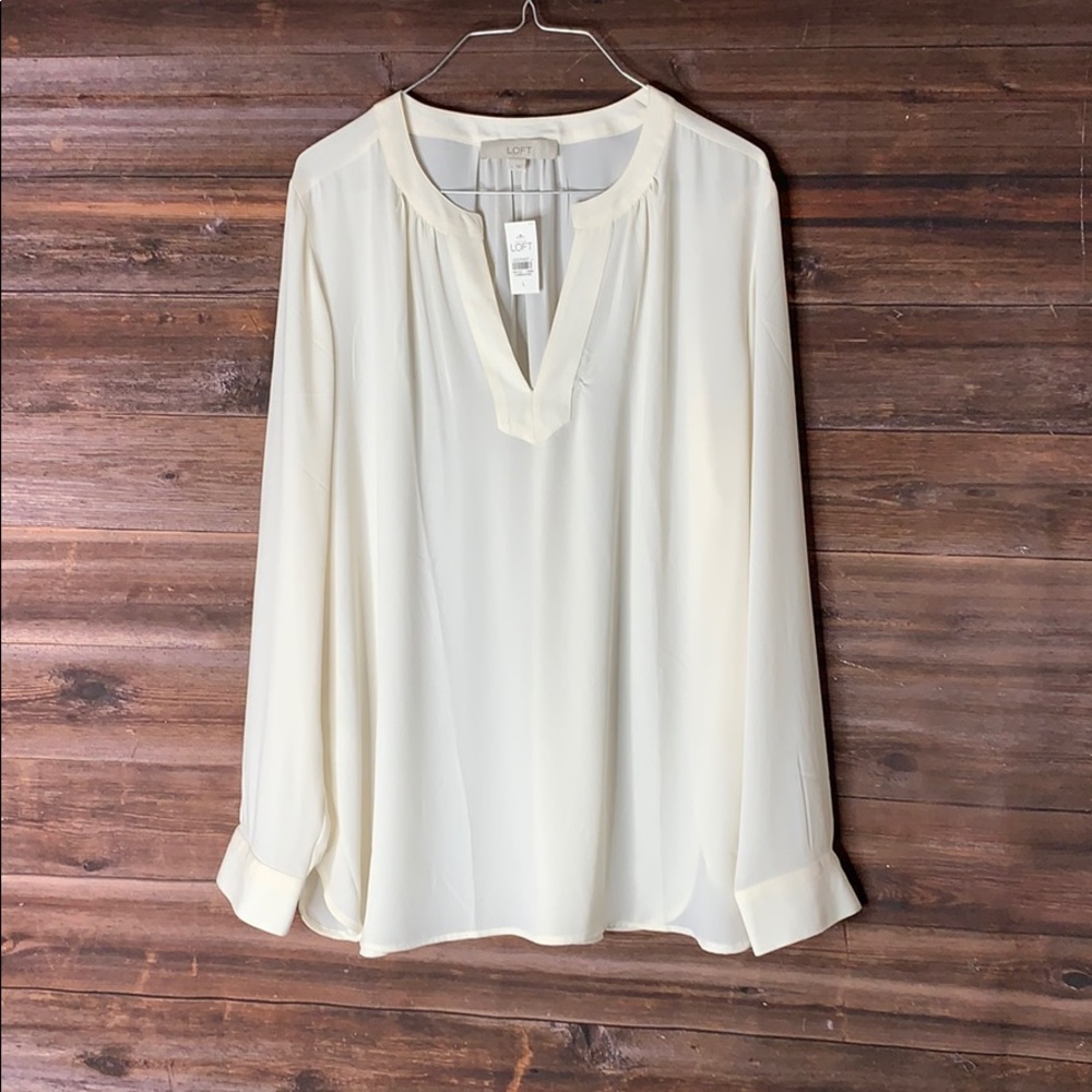 NWT Loft Cream Long Sleeve